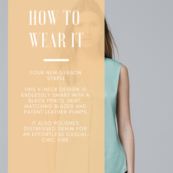 NWT WHBM Single Pleat Lined Shell, in Aquifer, s6 - Picture 6 of 7